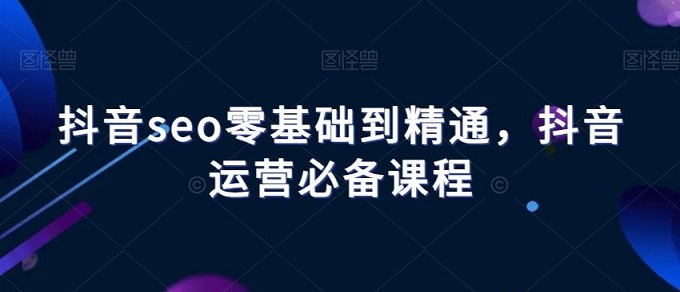 抖音seo零基础到精通 抖音关键字运营必备课程