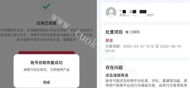 抖音自助解封详细操作步骤一