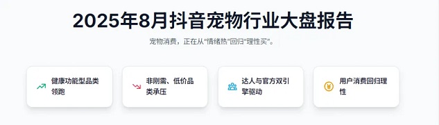 2025年8月抖音宠物行业大盘报告