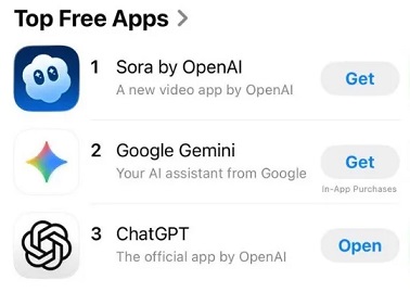 苹果App Store免费应用榜首位