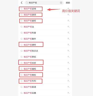 小红书优质的关键词“知识产权咨询”