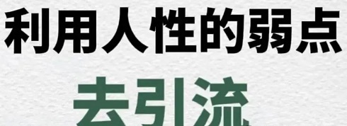 利用人性弱点去引流