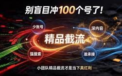别盲目冲100个号了！小团队“精品截流”才是当下的真红利