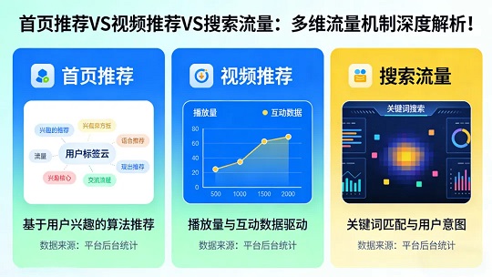 首页推荐 vs 视频推荐 vs 搜索流量：多维流量机制深度解析！