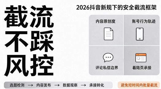 2026抖音引流新规下,抖音截流怎么做才不踩风控?